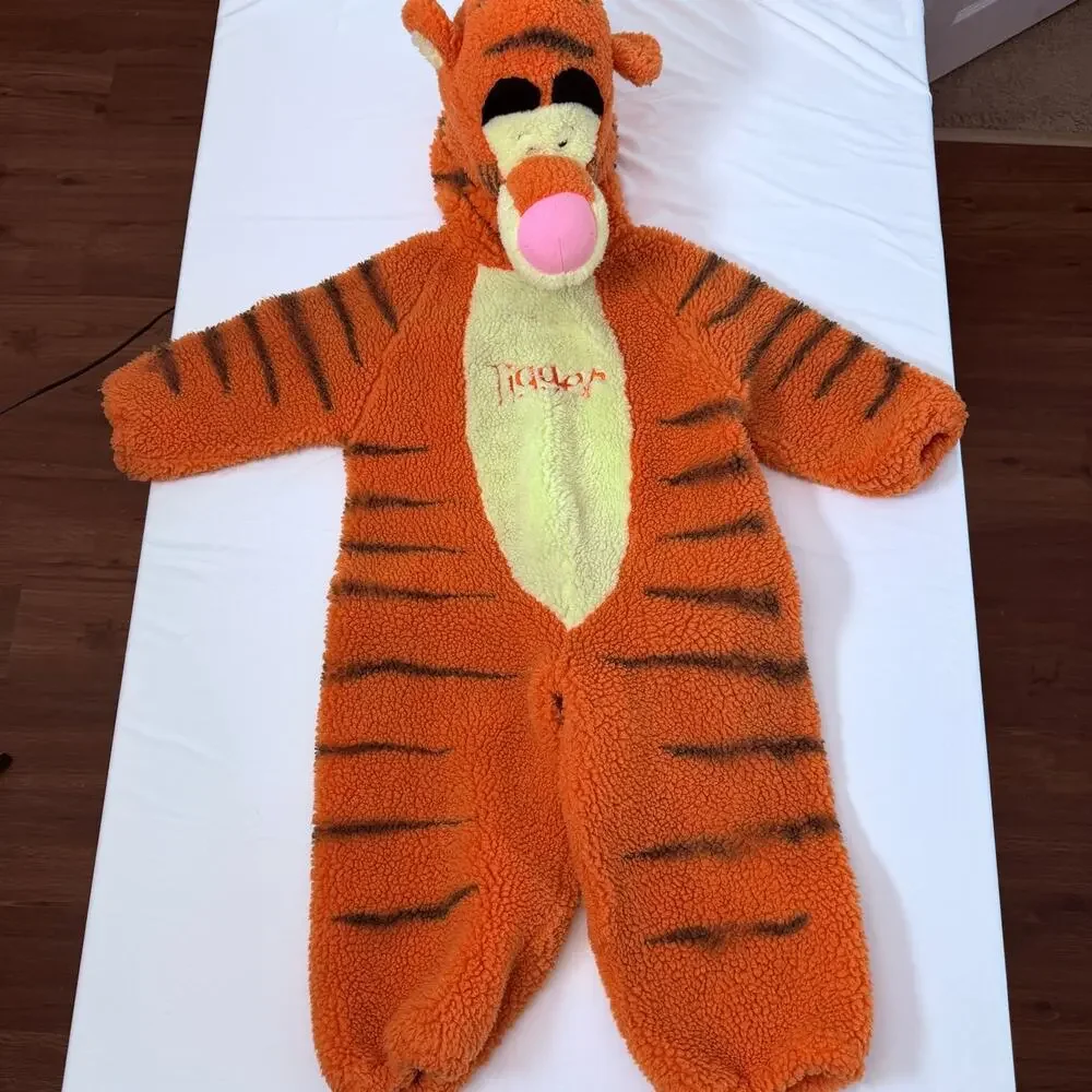 Vintage 90s Disney Store Winnie The Pooh TIGGER Full Body Costume Sz 2-4T